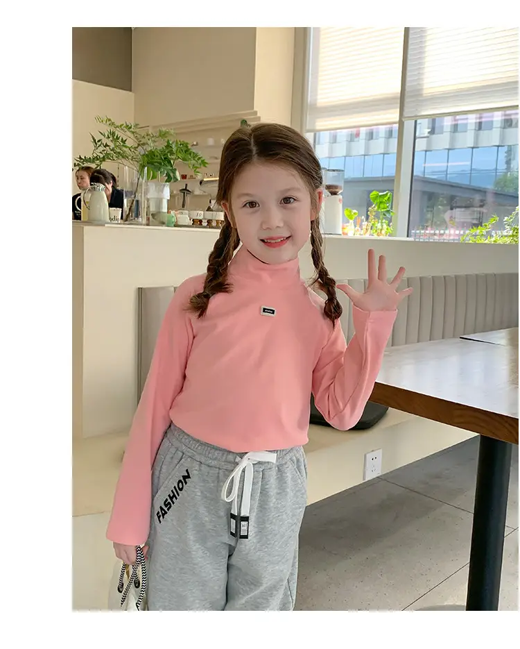Girls Grey Sweatpants with Letter Print & Elastic Belt — feature 40