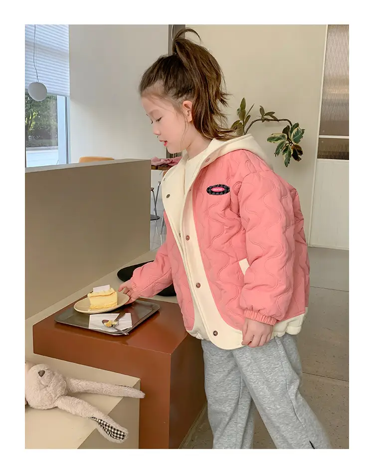 Girls Grey Sweatpants with Letter Print & Elastic Belt — feature 43