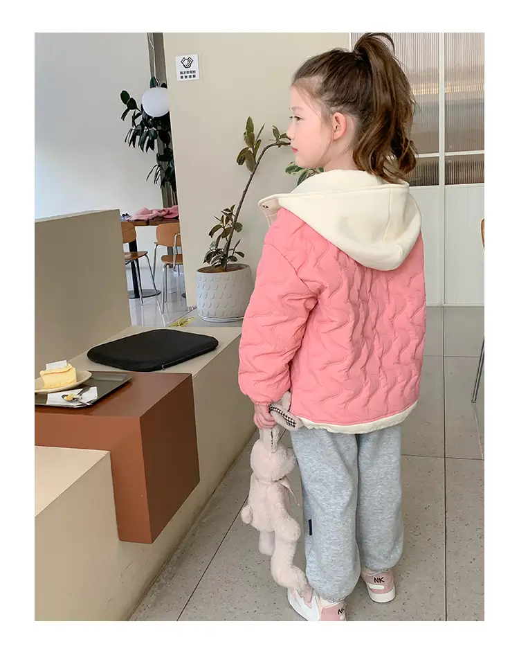 Girls Grey Sweatpants with Letter Print & Elastic Belt — feature 44