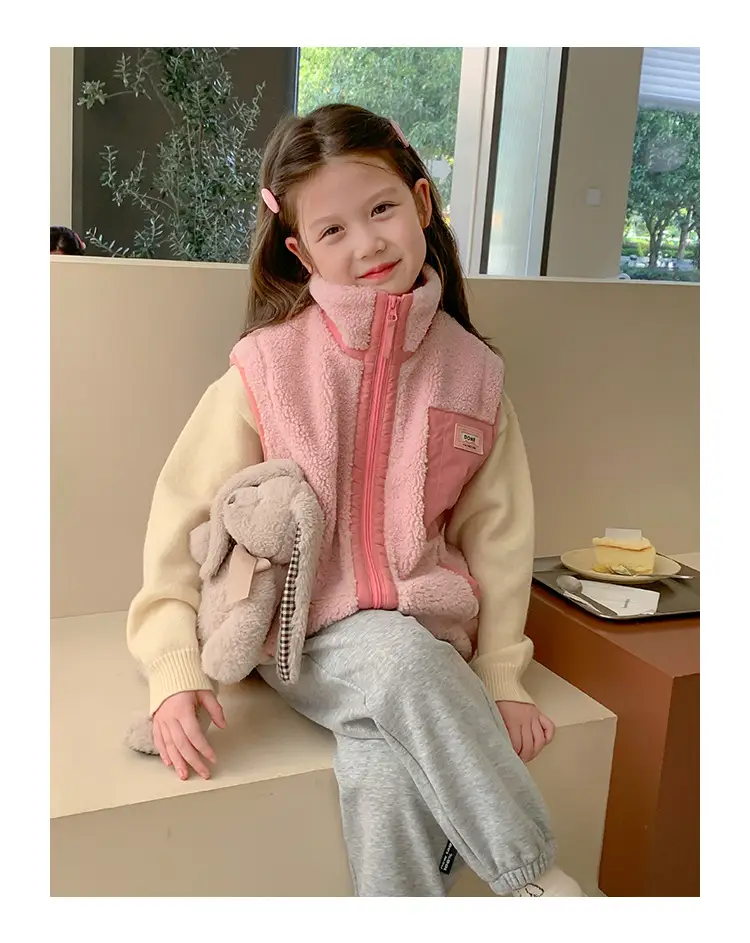 Girls Grey Sweatpants with Letter Print & Elastic Belt — feature 51