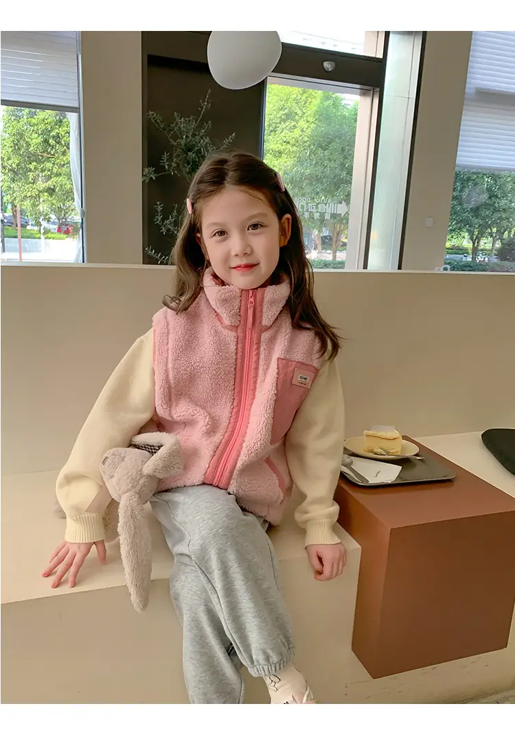 Girls Grey Sweatpants with Letter Print & Elastic Belt — feature 52