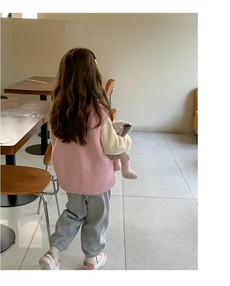 Girls Grey Sweatpants with Letter Print & Elastic Belt — feature 53