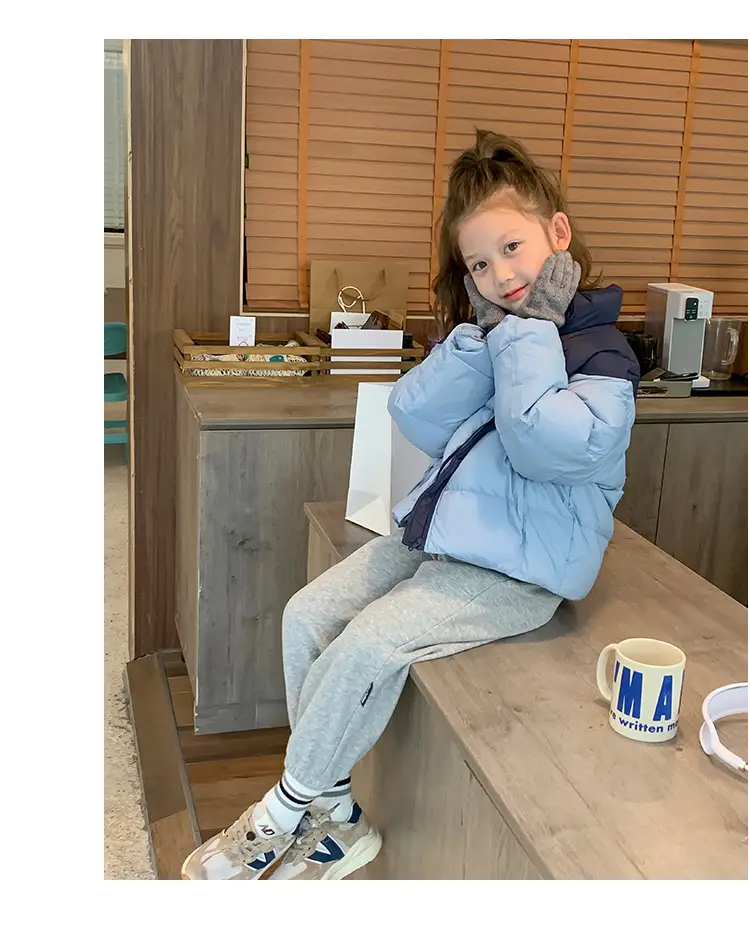 Girls Grey Sweatpants with Letter Print & Elastic Belt — feature 61