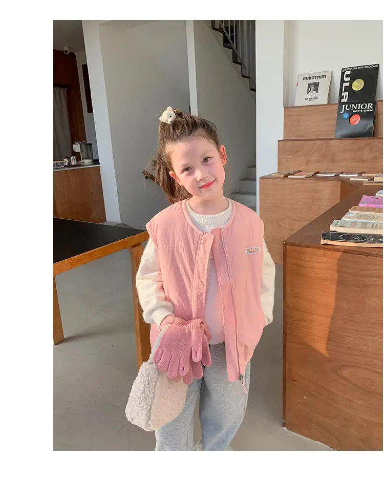 Girls Grey Sweatpants with Letter Print & Elastic Belt — feature 75