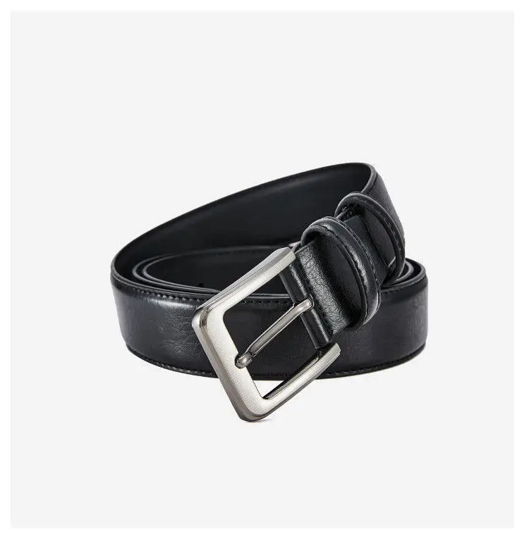 Men's Brown Leather Belt with Silver Buckle — feature 12