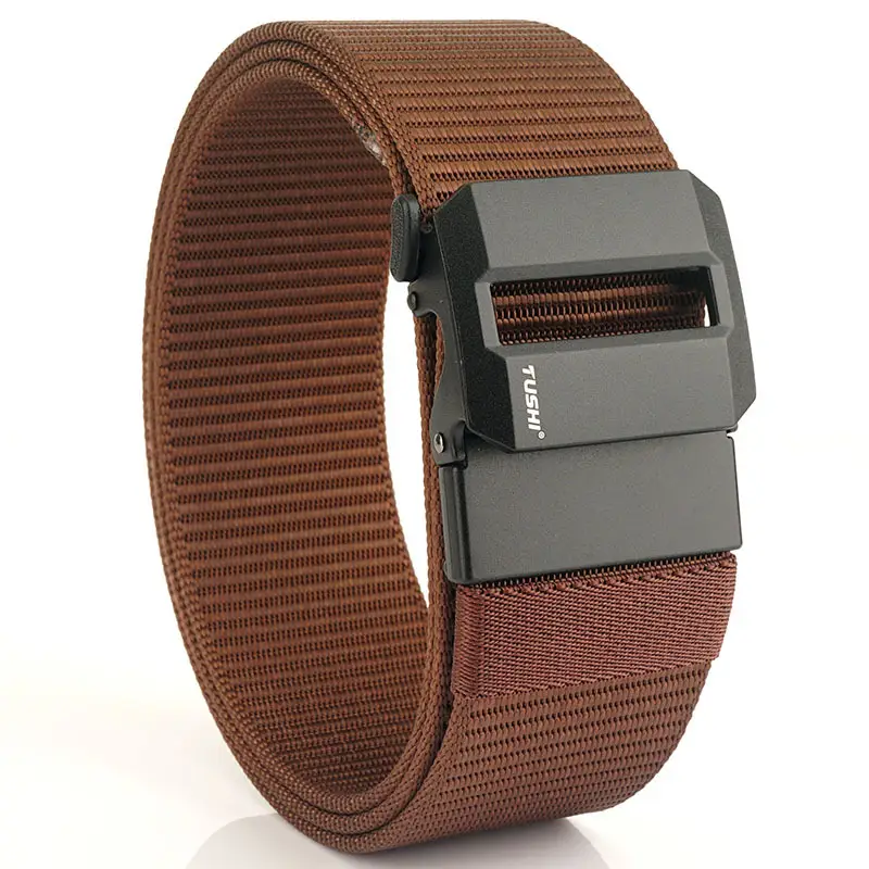 Men's 5CM Black Nylon Belt Automatic Buckle Military Training