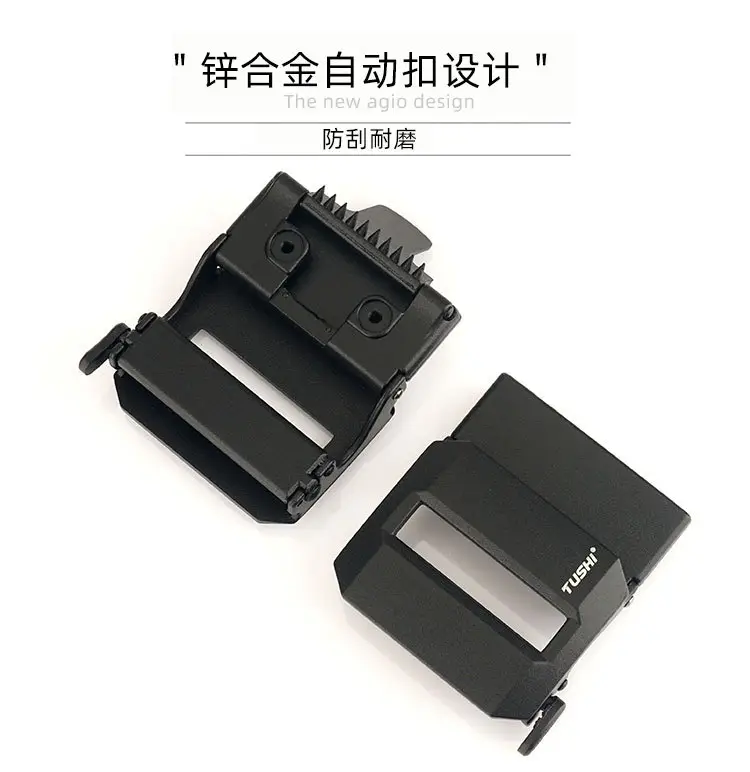 Men's 5CM Black Nylon Belt Automatic Buckle Military Training — feature 12
