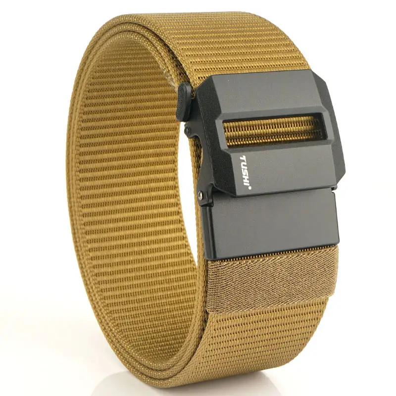 Men's 5CM Black Nylon Belt Automatic Buckle Military Training