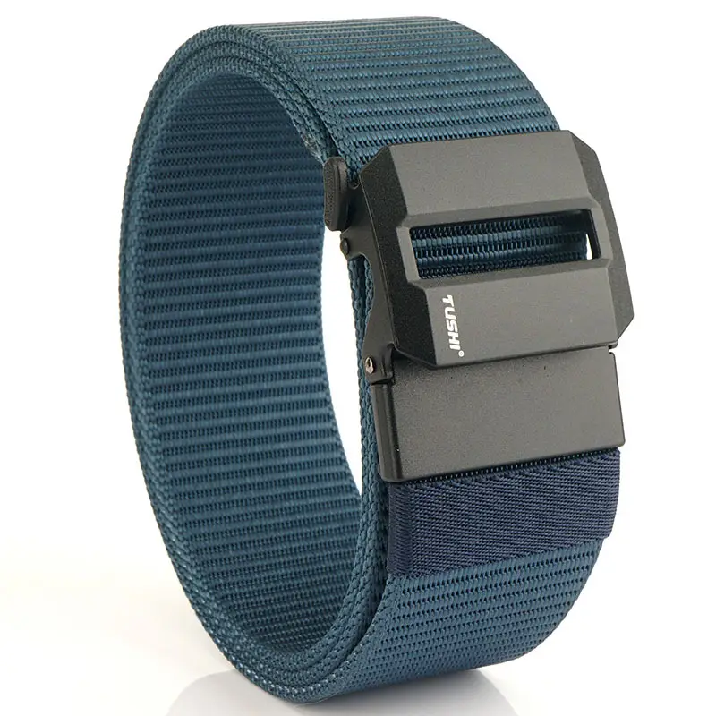 Men's 5CM Black Nylon Belt Automatic Buckle Military Training