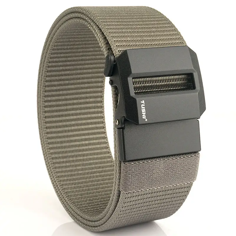 Men's 5CM Black Nylon Belt Automatic Buckle Military Training