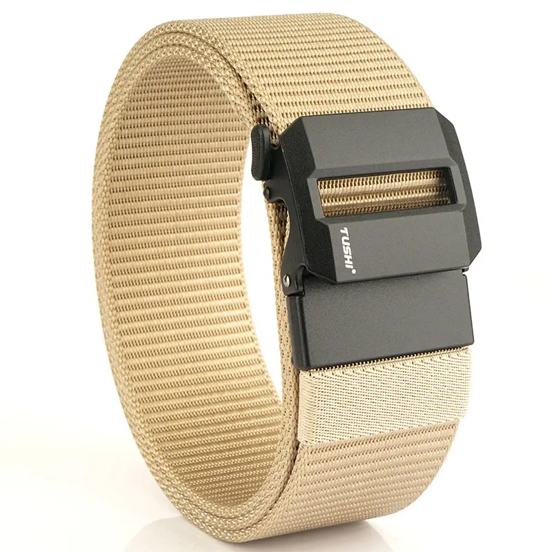 Men's 5CM Black Nylon Belt Automatic Buckle Military Training