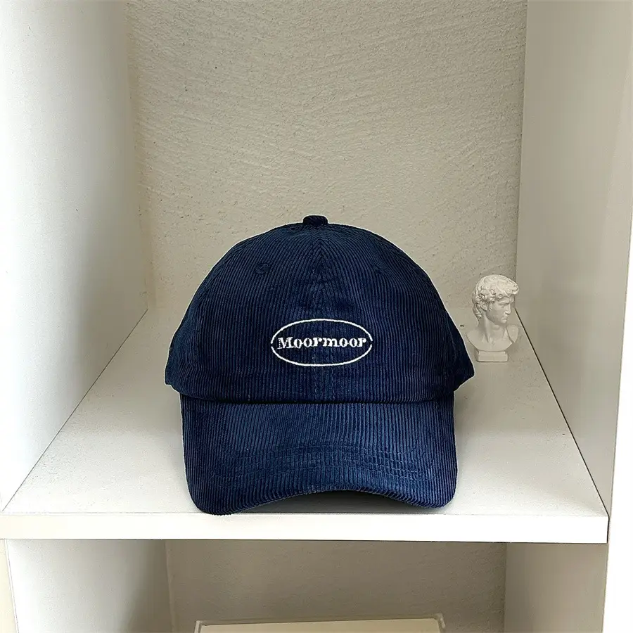 Women's Blue Embroidered Baseball Cap Winter Warm - Image 5