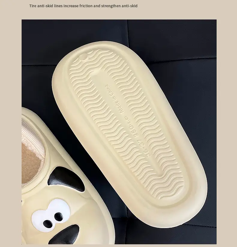 Home waterproof cotton slippers women's winter thick-soled indoor home non-slip outdoor couple cotton slippers women's autumn and winter — feature 12
