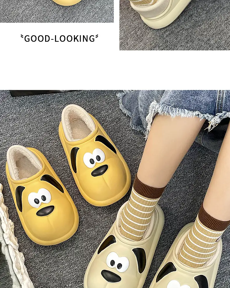Home waterproof cotton slippers women's winter thick-soled indoor home non-slip outdoor couple cotton slippers women's autumn and winter — feature 17