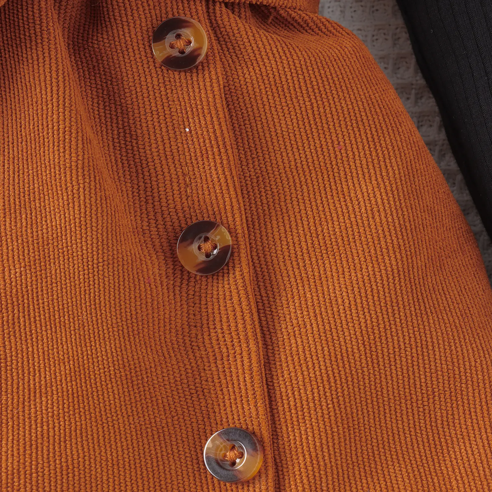 Girls Autumn Winter Suit Orange Bow Long Sleeve Corduroy Skirt — feature 8