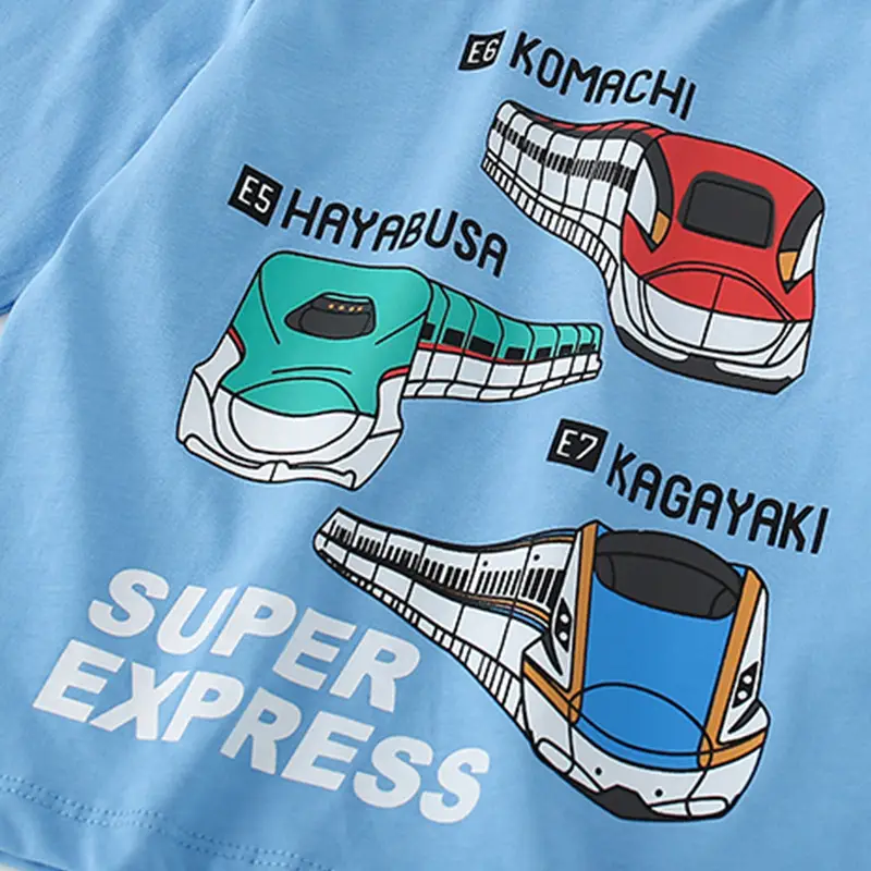 New Boy's Train T-Shirt Cotton Spring Autumn Cartoon - Image 3