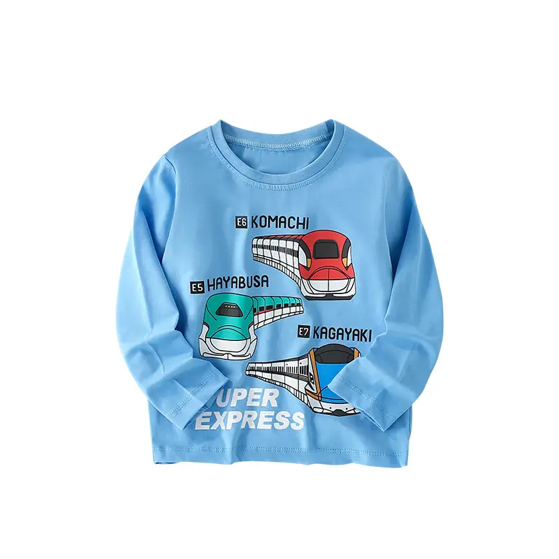 New Boy's Train T-Shirt Cotton Spring Autumn Cartoon - Image 5