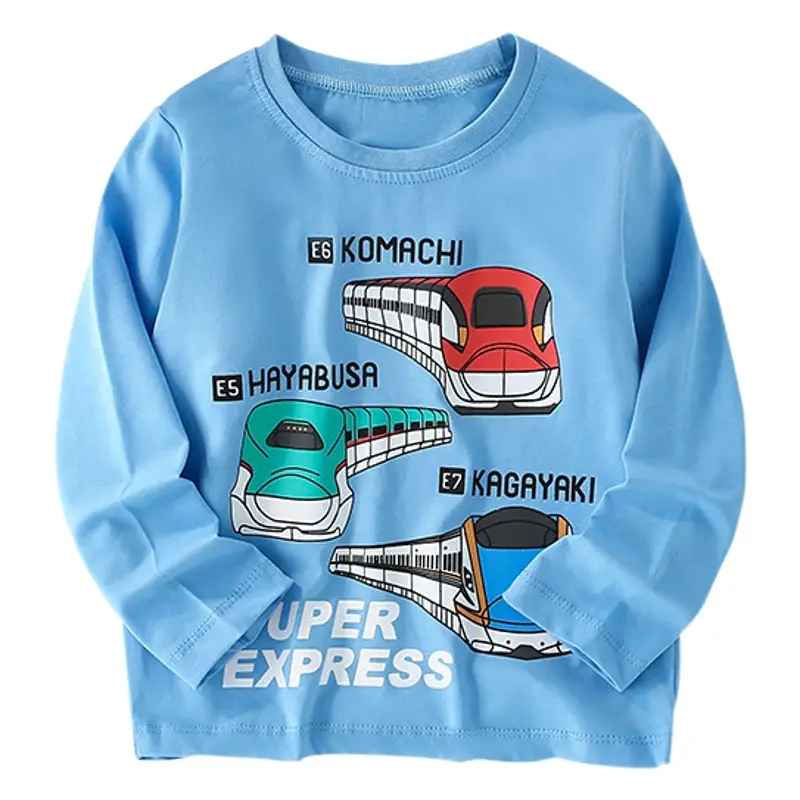 New Boy's Train T-Shirt Cotton Spring Autumn Cartoon