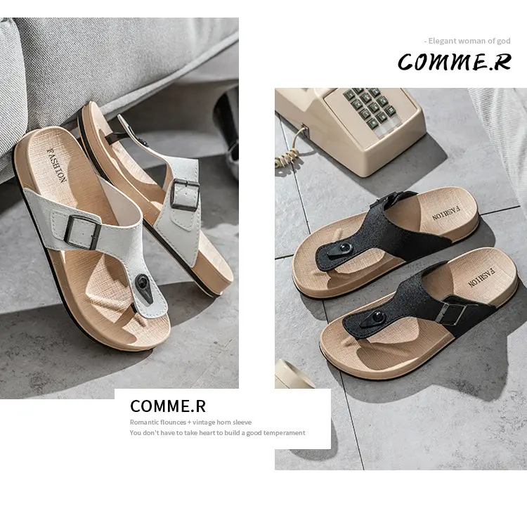 Men's White Leather Platform Sandals Casual All-Match — feature 14