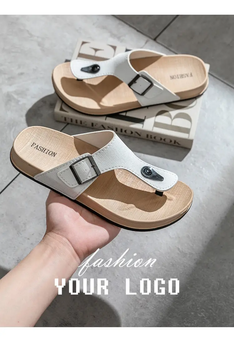 Men's White Leather Platform Sandals Casual All-Match — feature 15