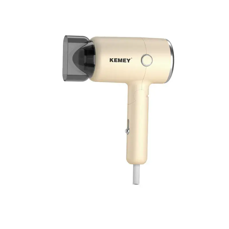 Kemei Mini Hair Dryer Gold Foldable Portable - Image 2