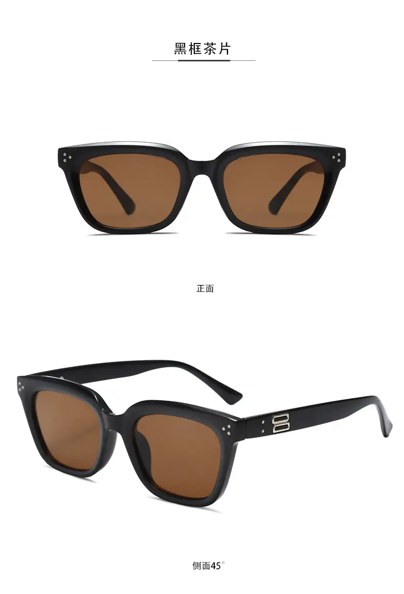 Square Sunglasses Summer with Light Beige Frame — feature 11