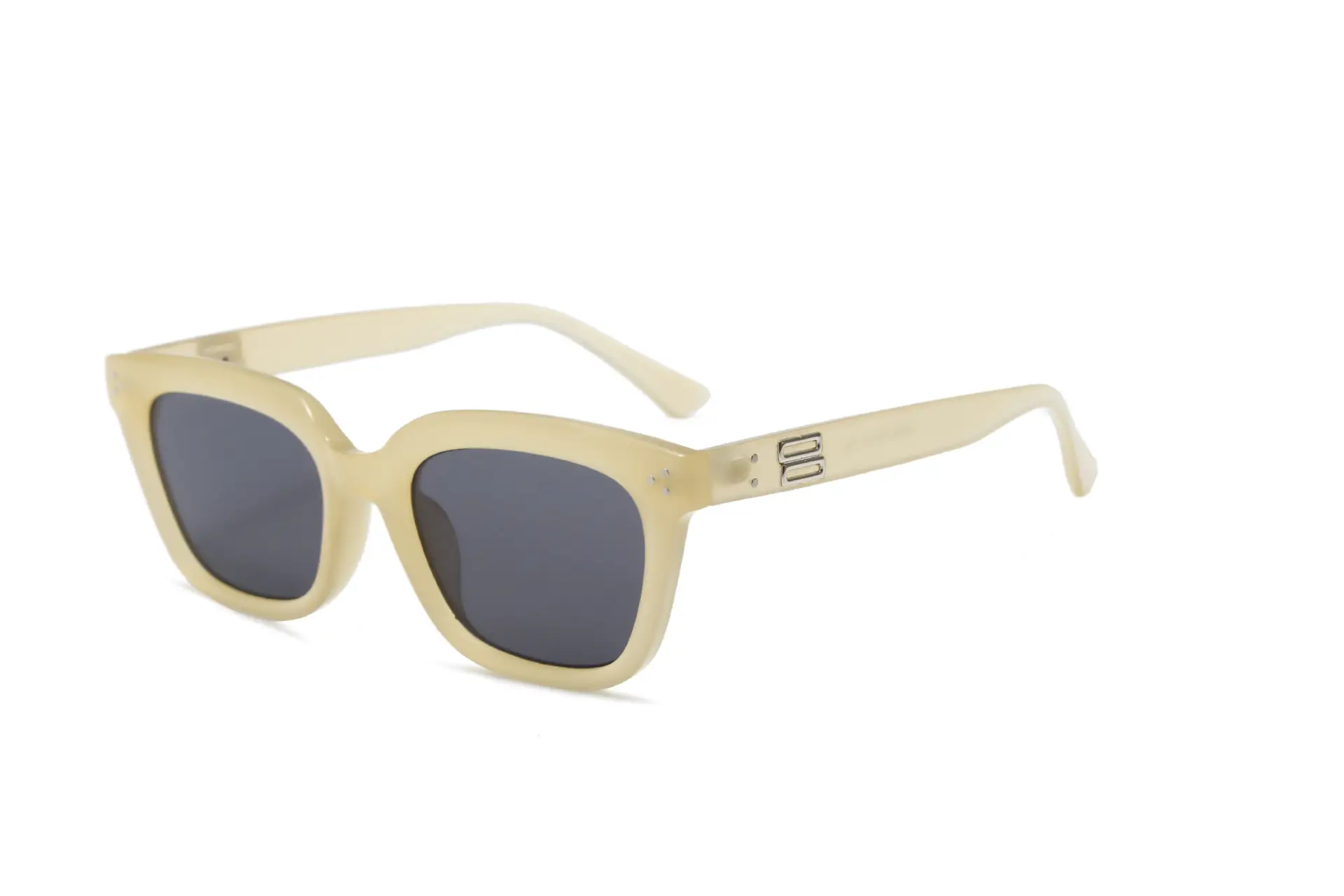 Square Sunglasses Summer with Light Beige Frame - Image 6
