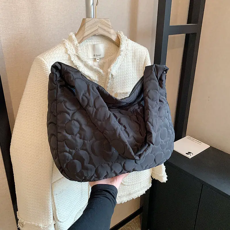 Brown Quilted Shoulder Messenger Bag for Women - Image 13