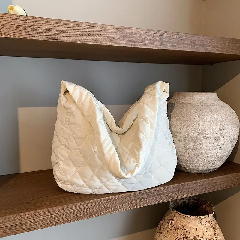 Brown Quilted Shoulder Messenger Bag for Women - Image 15