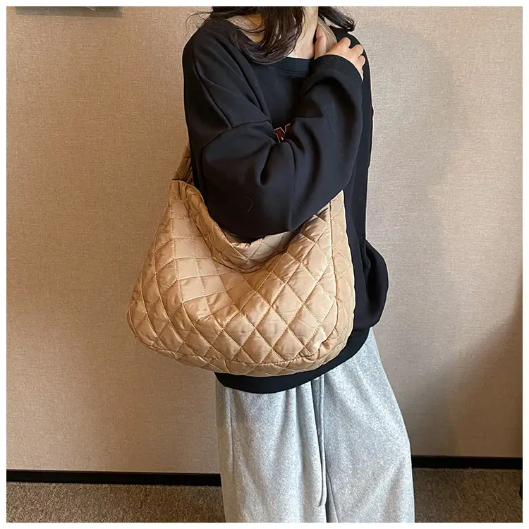 Brown Quilted Shoulder Messenger Bag for Women — feature 11