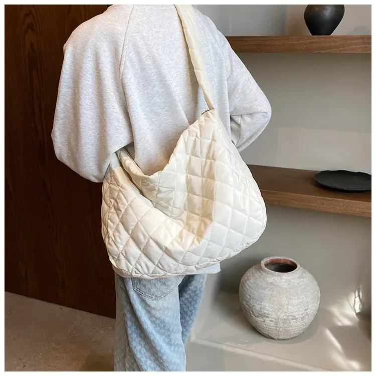 Brown Quilted Shoulder Messenger Bag for Women — feature 14