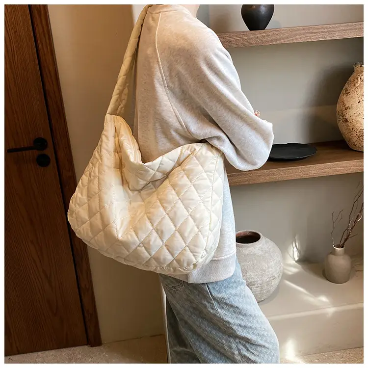 Brown Quilted Shoulder Messenger Bag for Women — feature 15