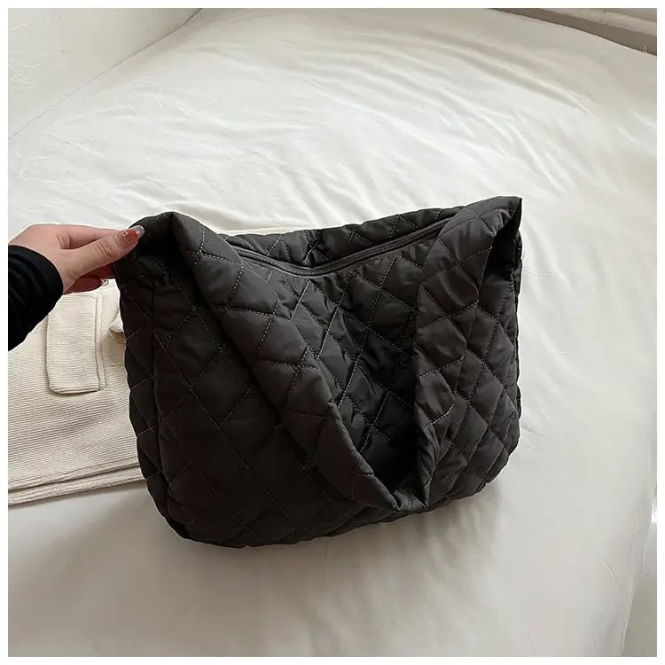 Brown Quilted Shoulder Messenger Bag for Women — feature 22