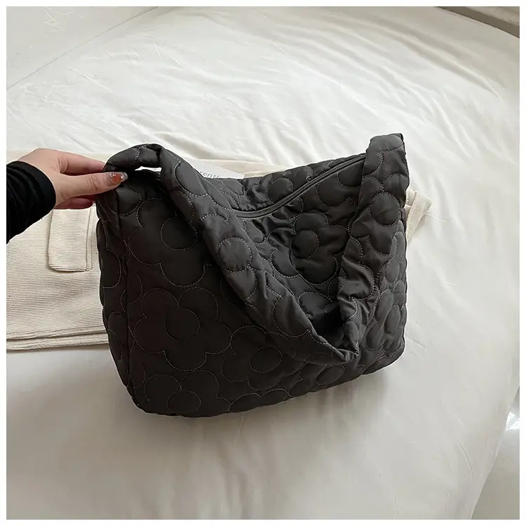 Brown Quilted Shoulder Messenger Bag for Women — feature 27