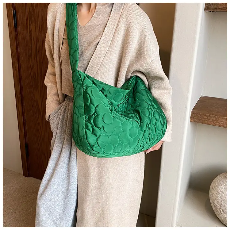 Brown Quilted Shoulder Messenger Bag for Women — feature 5