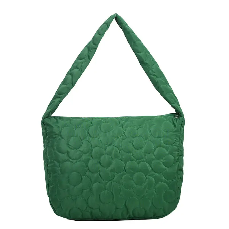 Brown Quilted Shoulder Messenger Bag for Women - Image 11