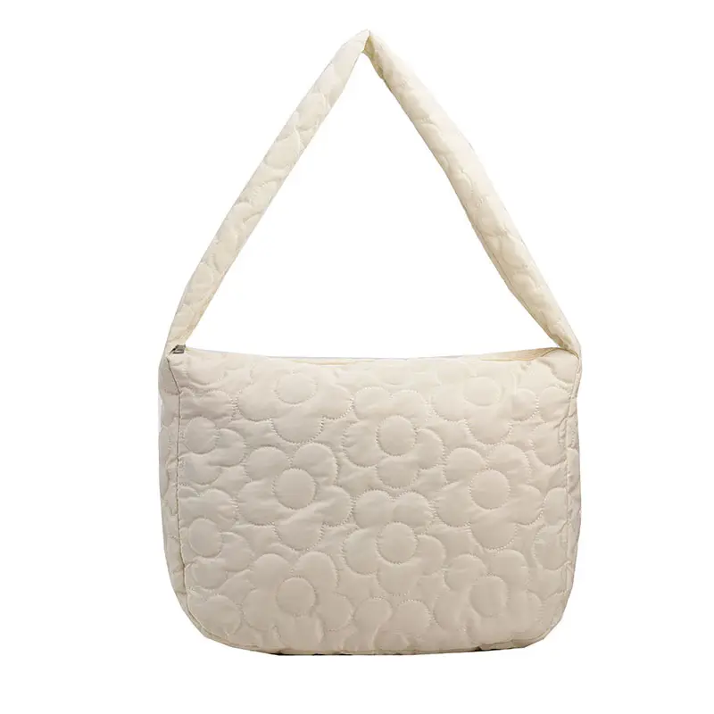 Brown Quilted Shoulder Messenger Bag for Women - Image 12