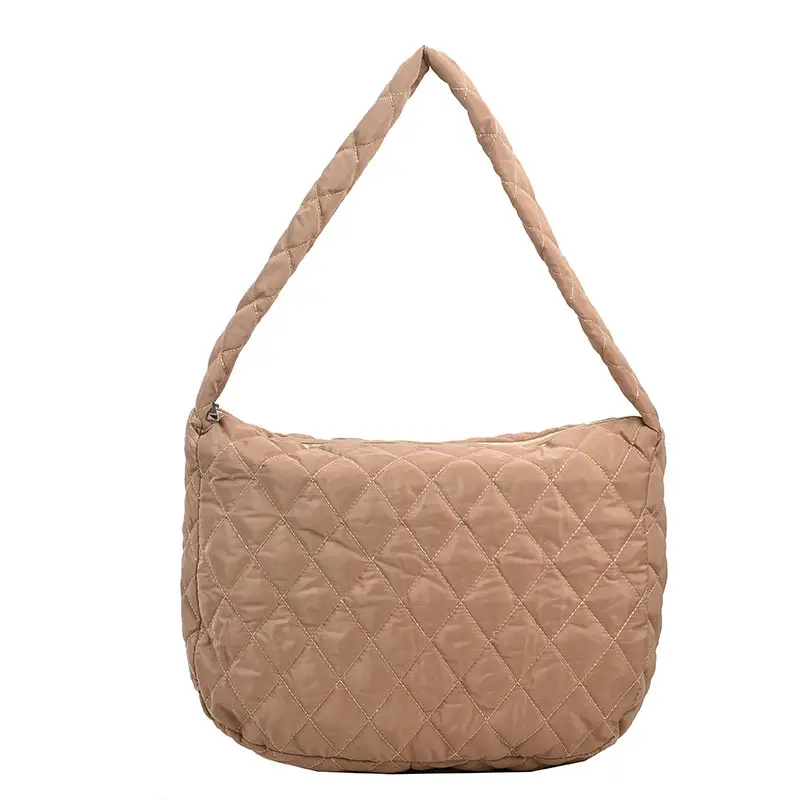 Brown Quilted Shoulder Messenger Bag for Women - Image 4