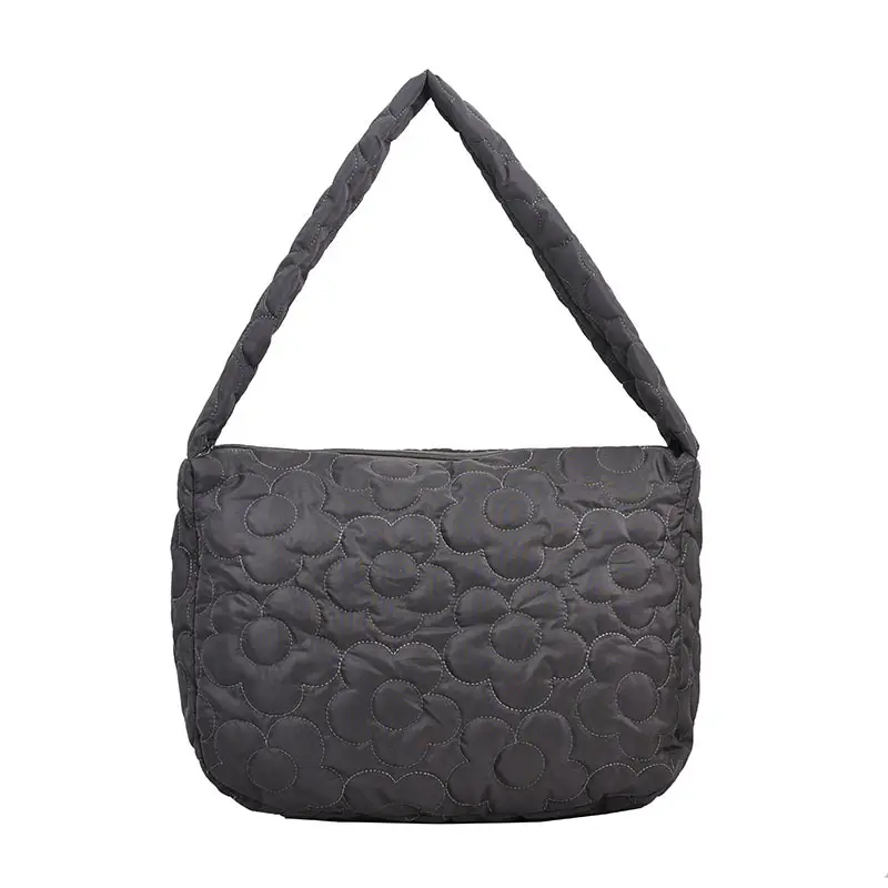 Brown Quilted Shoulder Messenger Bag for Women - Image 9