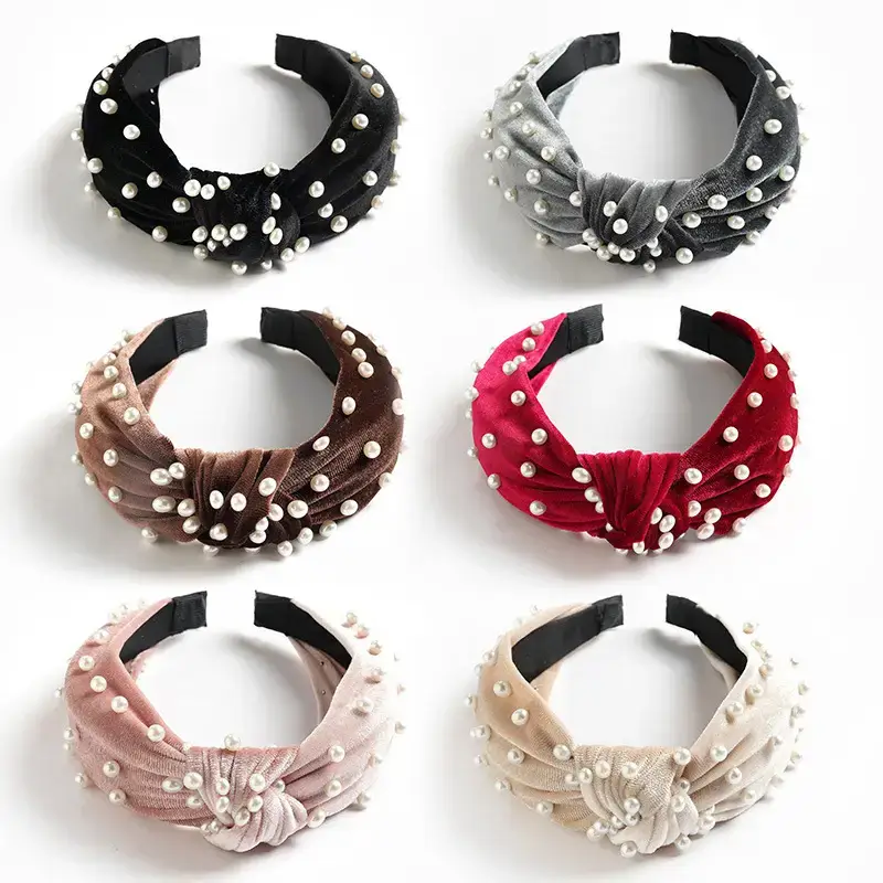 Blue Pearl Knotted Headband for Women - Image 12