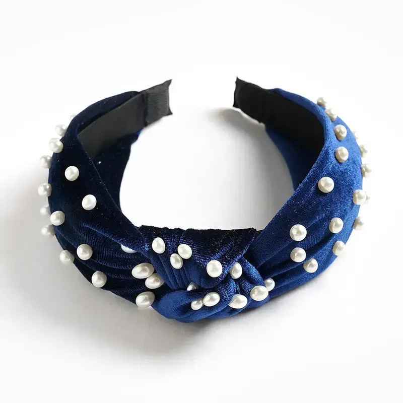 Blue Pearl Knotted Headband for Women - Image 2