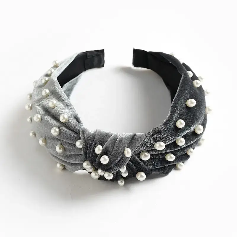 Blue Pearl Knotted Headband for Women - Image 3