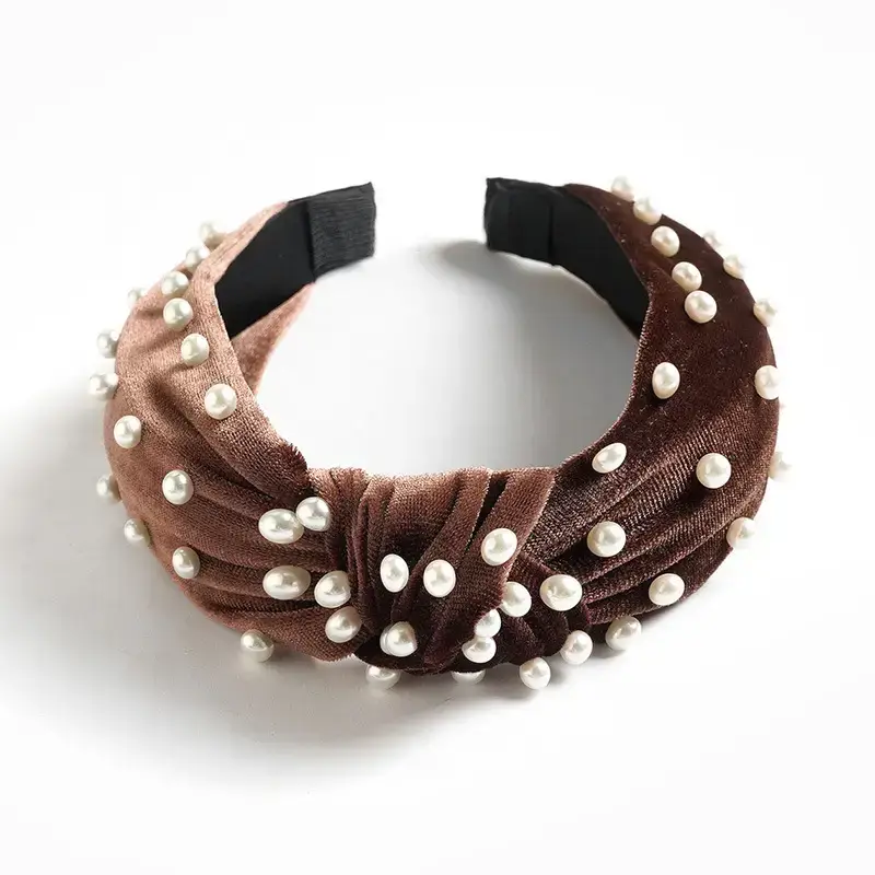 Blue Pearl Knotted Headband for Women - Image 4