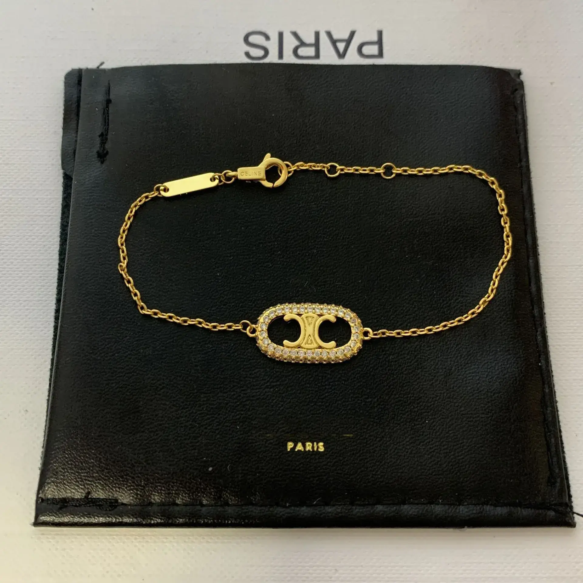 Gold Full Diamond Necklace with Cross-Border Design