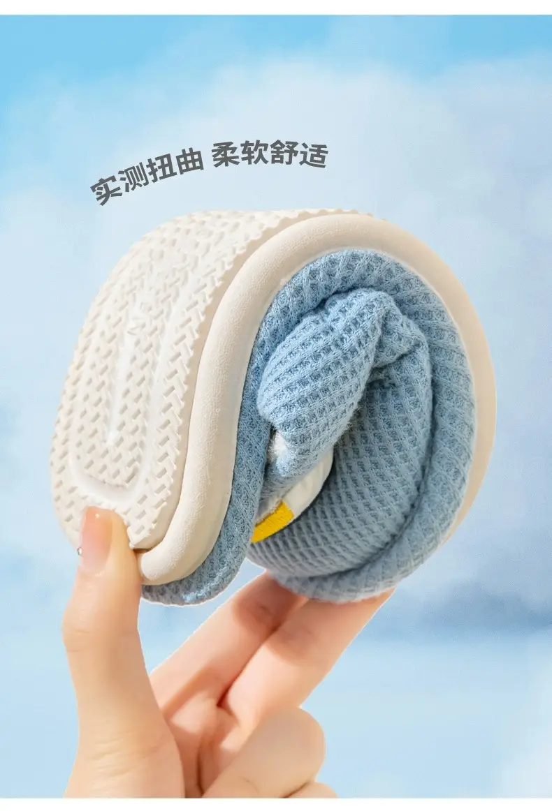 Xinwang cartoon linen slippers children's Four Seasons home wooden floor household mute cotton linen sweat-absorbent slippers with hair — feature 22