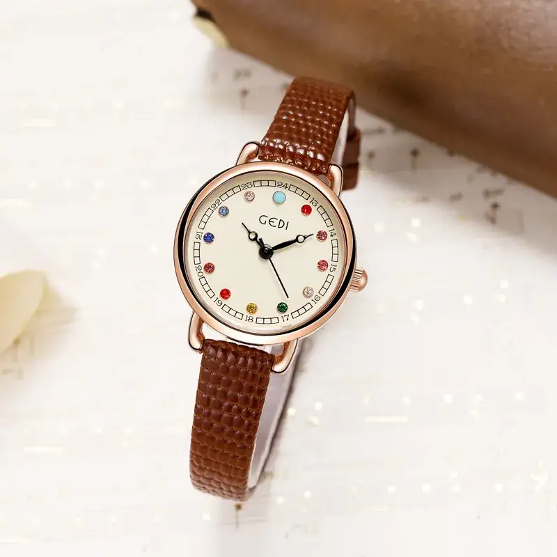 Women's Birthstone Quartz Watch Black Strap - Image 4