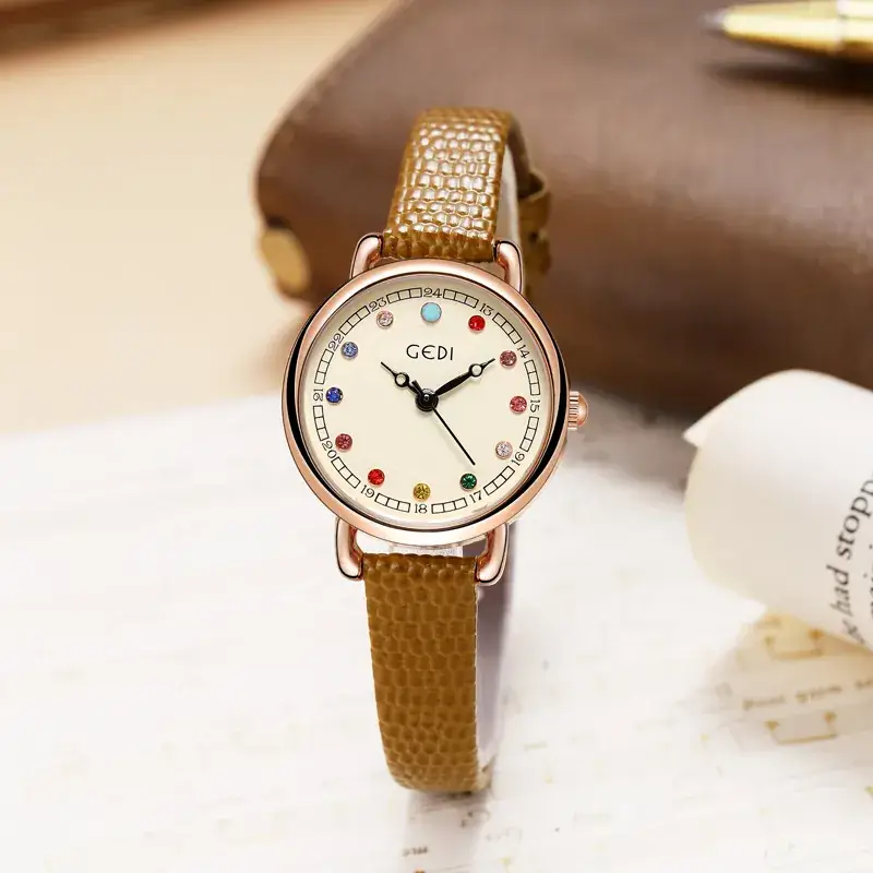 Women's Birthstone Quartz Watch Black Strap - Image 5