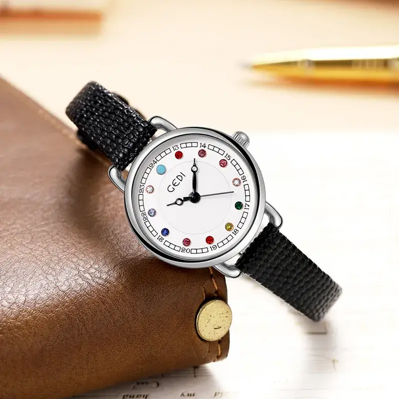 Women's Birthstone Quartz Watch Black Strap - Image 6
