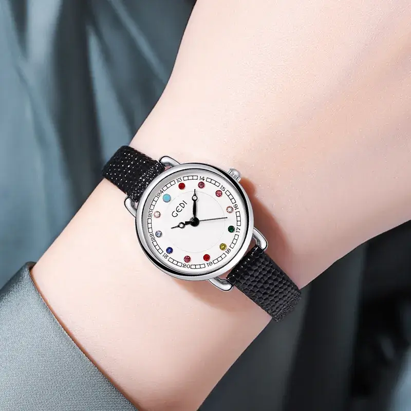 Women's Birthstone Quartz Watch Black Strap - Image 7