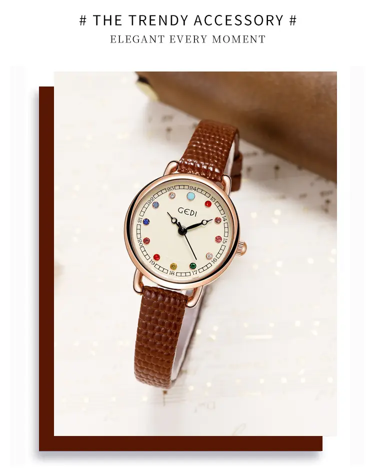 Women's Birthstone Quartz Watch Black Strap — feature 10